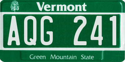 VT license plate AQG241