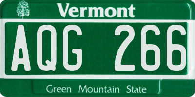 VT license plate AQG266