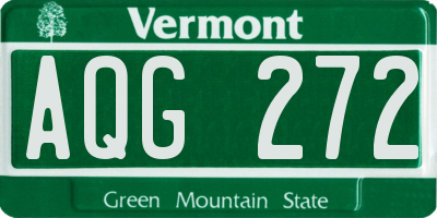 VT license plate AQG272