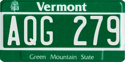 VT license plate AQG279