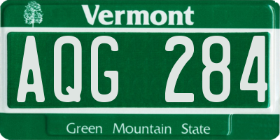 VT license plate AQG284
