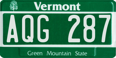 VT license plate AQG287