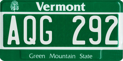 VT license plate AQG292