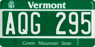 VT license plate AQG295