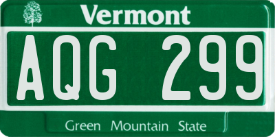 VT license plate AQG299
