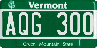 VT license plate AQG300