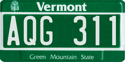 VT license plate AQG311