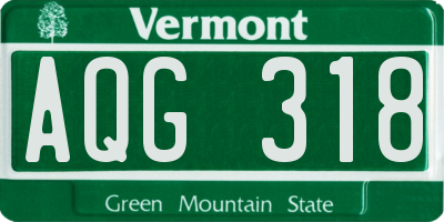 VT license plate AQG318