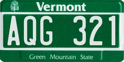 VT license plate AQG321