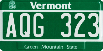 VT license plate AQG323