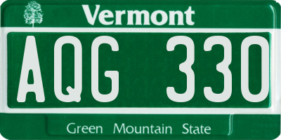 VT license plate AQG330