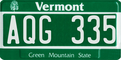 VT license plate AQG335
