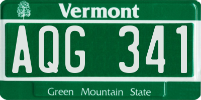 VT license plate AQG341