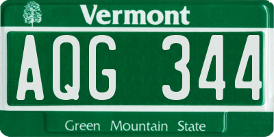 VT license plate AQG344