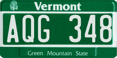 VT license plate AQG348