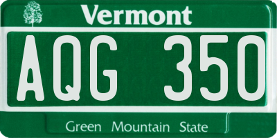 VT license plate AQG350