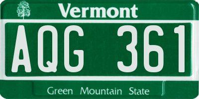 VT license plate AQG361