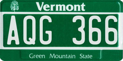 VT license plate AQG366
