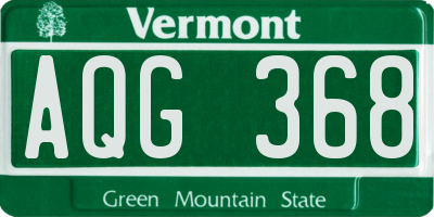 VT license plate AQG368