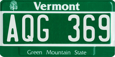 VT license plate AQG369