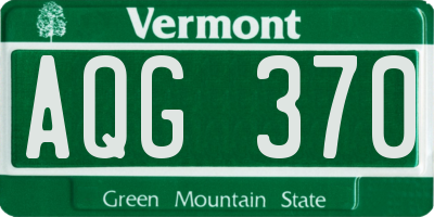 VT license plate AQG370