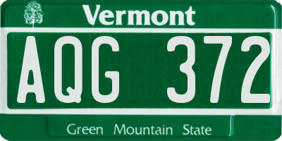 VT license plate AQG372