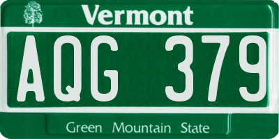 VT license plate AQG379