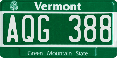VT license plate AQG388