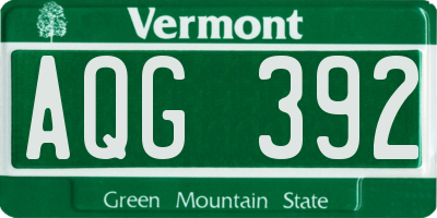 VT license plate AQG392