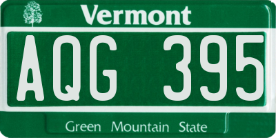 VT license plate AQG395