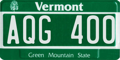 VT license plate AQG400