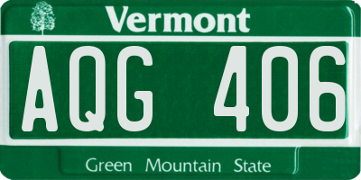 VT license plate AQG406