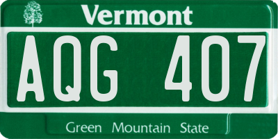 VT license plate AQG407
