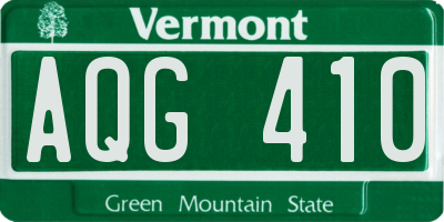 VT license plate AQG410
