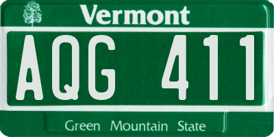 VT license plate AQG411