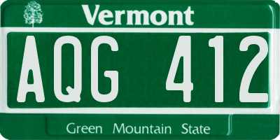 VT license plate AQG412