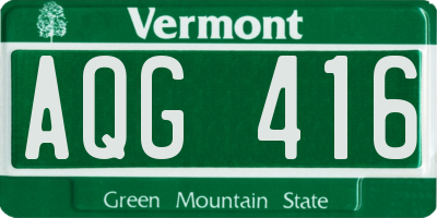 VT license plate AQG416