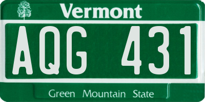 VT license plate AQG431
