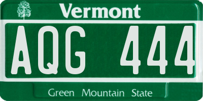 VT license plate AQG444