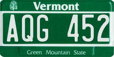 VT license plate AQG452
