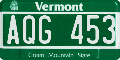 VT license plate AQG453