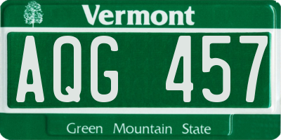 VT license plate AQG457
