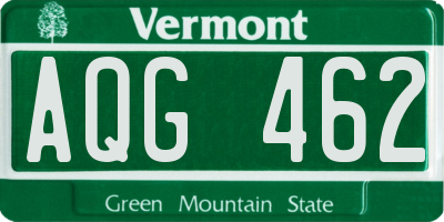 VT license plate AQG462