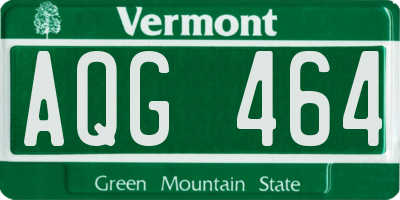 VT license plate AQG464