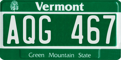VT license plate AQG467