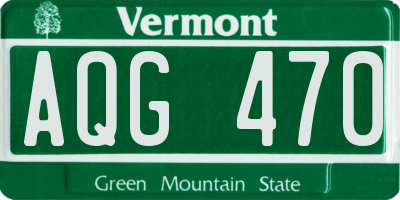 VT license plate AQG470