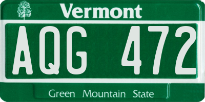 VT license plate AQG472