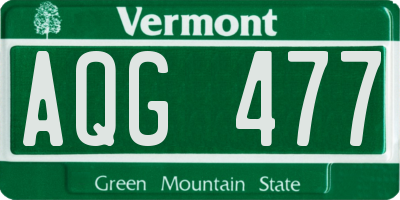 VT license plate AQG477