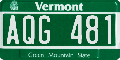 VT license plate AQG481