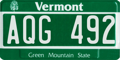 VT license plate AQG492